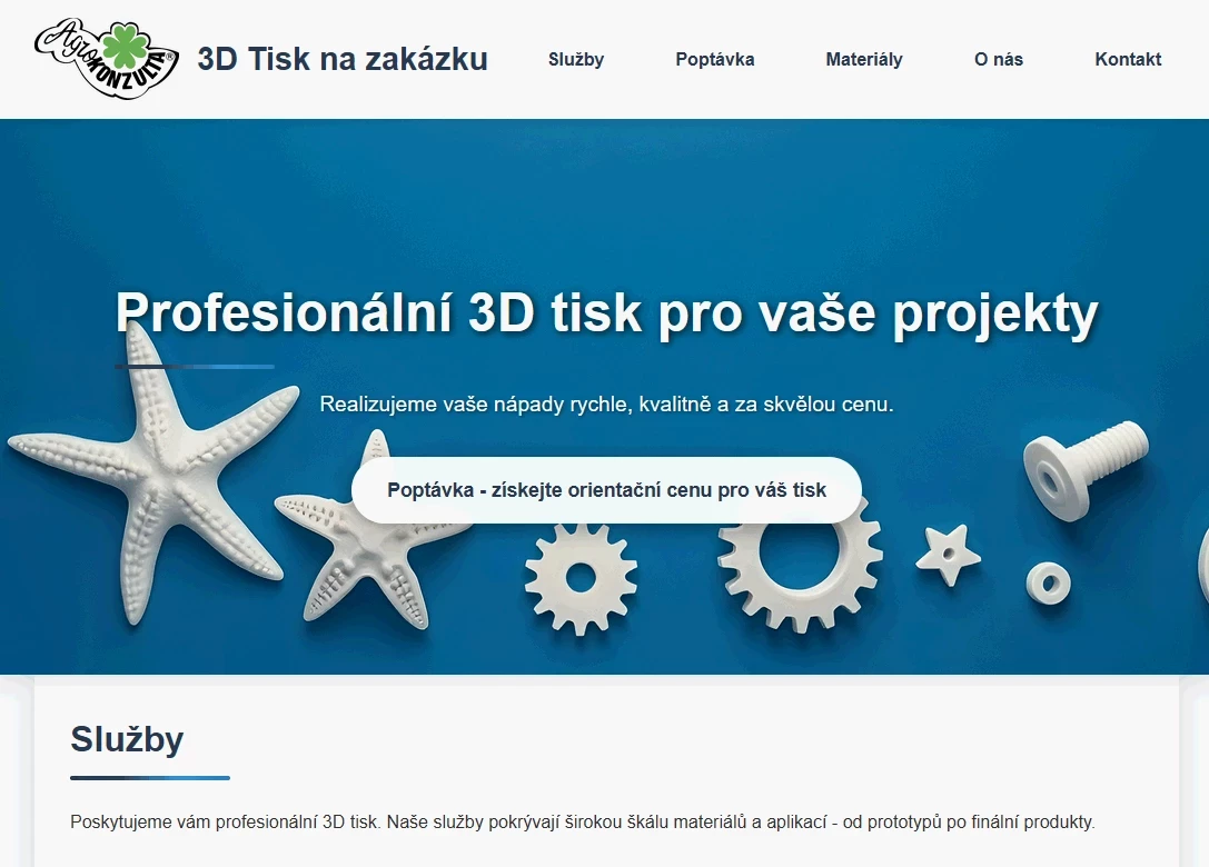 3D tisk na zak&aacute;zku - nov&aacute; služba pro V&aacute;s
